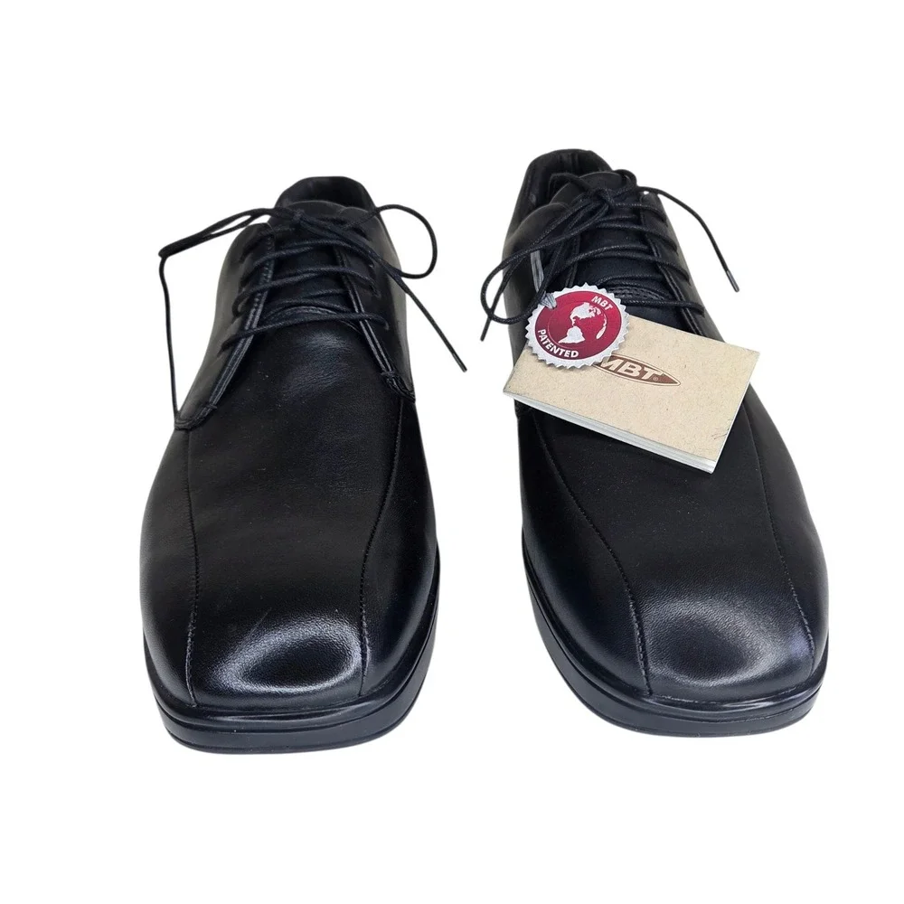 NWOB MBT Kabisa Mens Black Leather Rocker Sole Oxford Dress Shoes Size 10.5